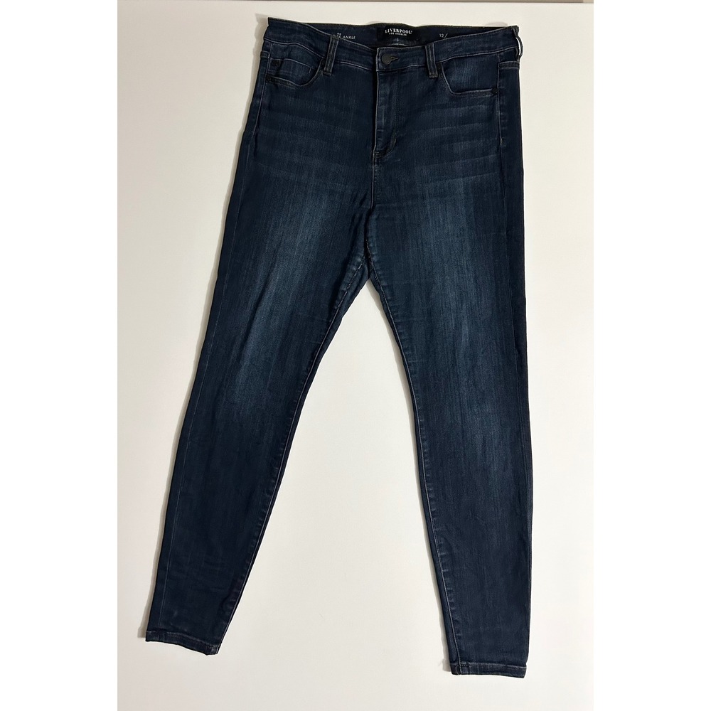 Liverpool Los Angeles Womens High Rise Ankle Jeans, Dark Wash Skinny, 12/31